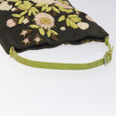 VALENTINO Shoulder Bag Canvas Khaki Silver Auth BA3829-7