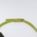 VALENTINO Shoulder Bag Canvas Khaki Silver Auth BA3829-8