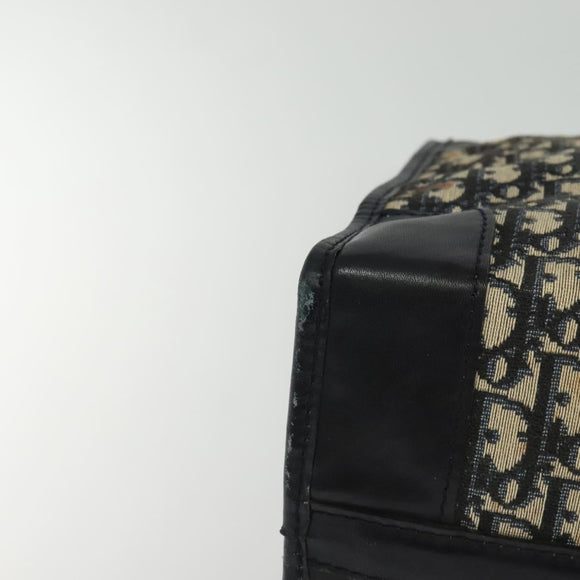Christian Dior Trotter Canvas Boston Bag Navy Silver Auth BA3832