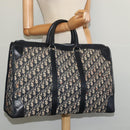 Christian Dior Trotter Canvas Boston Bag Navy Silver Auth BA3832-19