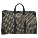 Christian Dior Trotter Canvas Boston Bag Navy Silver Auth BA3832-1