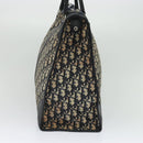 Christian Dior Trotter Canvas Boston Bag Navy Silver Auth BA3832-3
