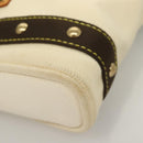 LOUIS VUITTON Antigua Cabas PM Tote Bag White Brown M40036 LV Auth BA3835-9