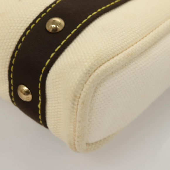 LOUIS VUITTON Antigua Cabas PM Tote Bag White Brown M40036 LV Auth BA3835