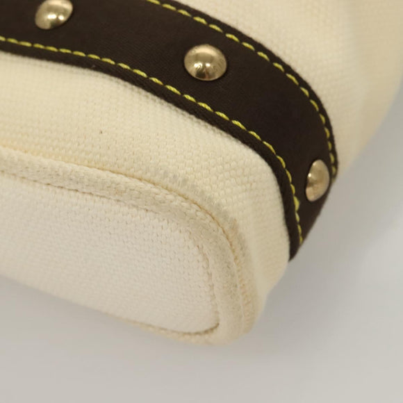 LOUIS VUITTON Antigua Cabas PM Tote Bag White Brown M40036 LV Auth BA3835