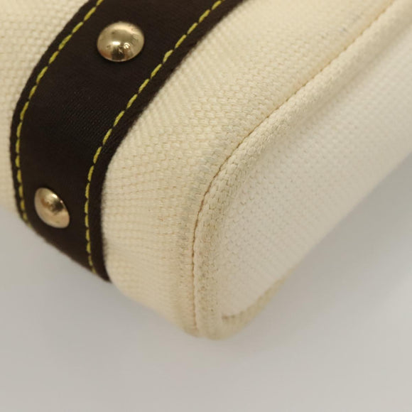 LOUIS VUITTON Antigua Cabas PM Tote Bag White Brown M40036 LV Auth BA3835