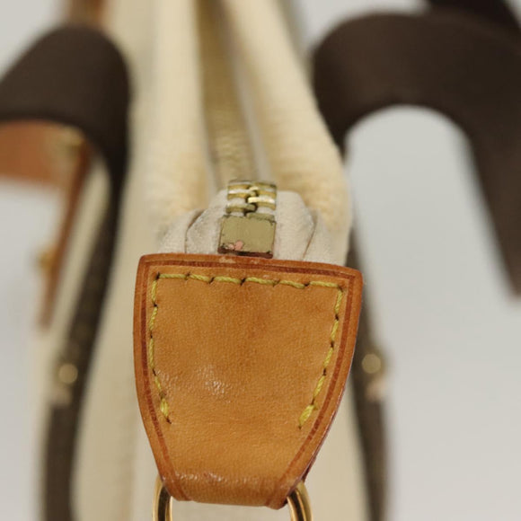 LOUIS VUITTON Antigua Cabas PM Tote Bag White Brown M40036 LV Auth BA3835