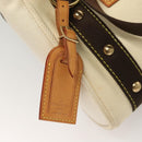 LOUIS VUITTON Antigua Cabas PM Tote Bag White Brown M40036 LV Auth BA3835-18