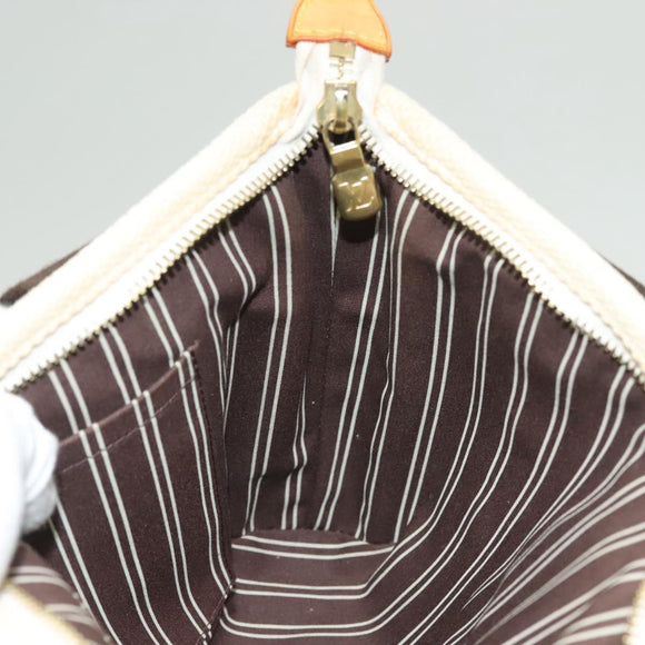 LOUIS VUITTON Antigua Cabas PM Tote Bag White Brown M40036 LV Auth BA3835