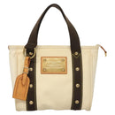 LOUIS VUITTON Antigua Cabas PM Tote Bag White Brown M40036 LV Auth BA3835-13