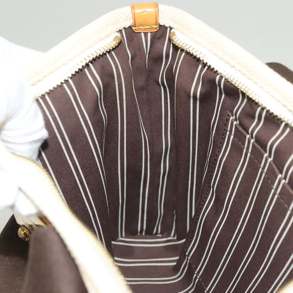 LOUIS VUITTON Antigua Cabas PM Tote Bag White Brown M40036 LV Auth BA3835