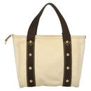 LOUIS VUITTON Antigua Cabas PM Tote Bag White Brown M40036 LV Auth BA3835-2