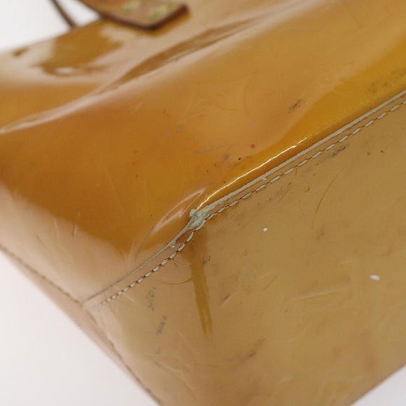 LOUIS VUITTON Monogram Vernis Reade PM Hand Bag Beige M91334 LV Auth BA3837