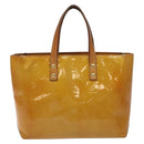 LOUIS VUITTON Monogram Vernis Reade PM Hand Bag Beige M91334 LV Auth BA3837-2