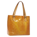LOUIS VUITTON Monogram Vernis Houston Hand Bag Beige M91004 LV Auth BA3839-1