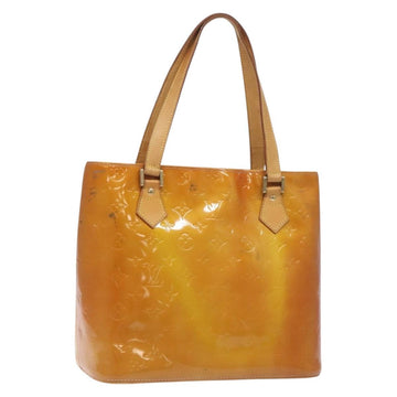 LOUIS VUITTON Monogram Vernis Houston Hand Bag Beige M91004 LV Auth BA3839