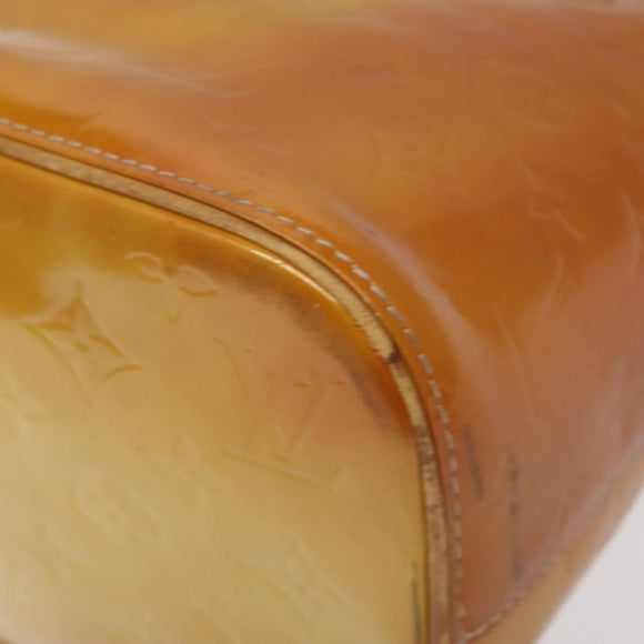 LOUIS VUITTON Monogram Vernis Houston Hand Bag Beige M91004 LV Auth BA3839