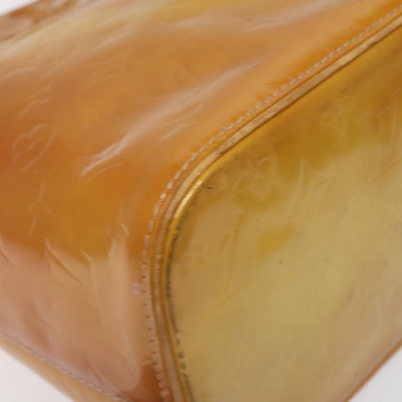 LOUIS VUITTON Monogram Vernis Houston Hand Bag Beige M91004 LV Auth BA3839