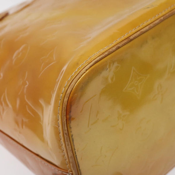 LOUIS VUITTON Monogram Vernis Houston Hand Bag Beige M91004 LV Auth BA3839
