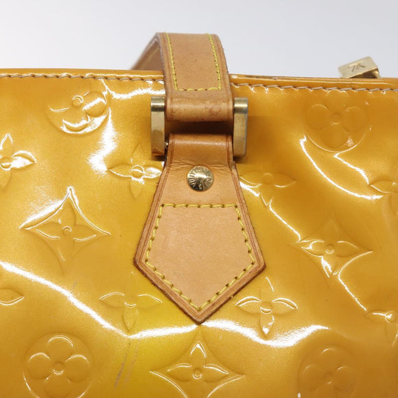 LOUIS VUITTON Monogram Vernis Houston Hand Bag Beige M91004 LV Auth BA3839