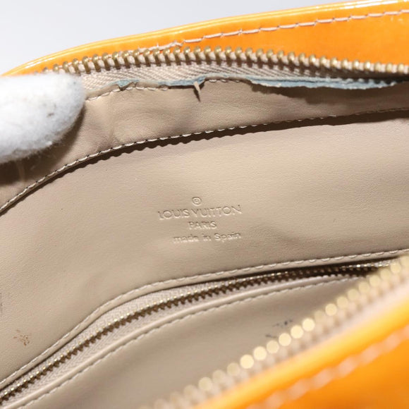 LOUIS VUITTON Monogram Vernis Houston Hand Bag Beige M91004 LV Auth BA3839