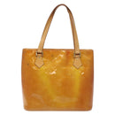 LOUIS VUITTON Monogram Vernis Houston Hand Bag Beige M91004 LV Auth BA3839-13