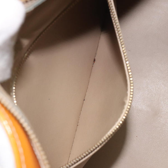 LOUIS VUITTON Monogram Vernis Houston Hand Bag Beige M91004 LV Auth BA3839