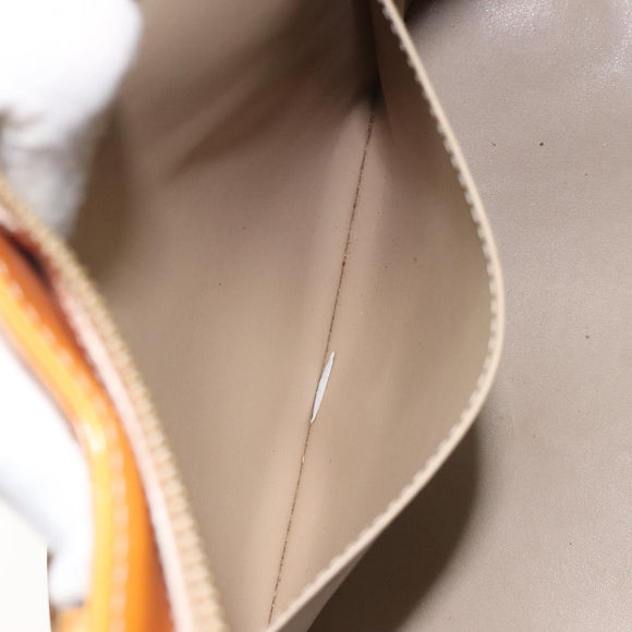 LOUIS VUITTON Monogram Vernis Houston Hand Bag Beige M91004 LV Auth BA3839