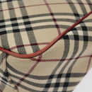 BURBERRY Nova Check Blue Label Tote Bag Canvas Beige Silver Auth BA3843-9