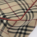 BURBERRY Nova Check Blue Label Tote Bag Canvas Beige Silver Auth BA3843-15