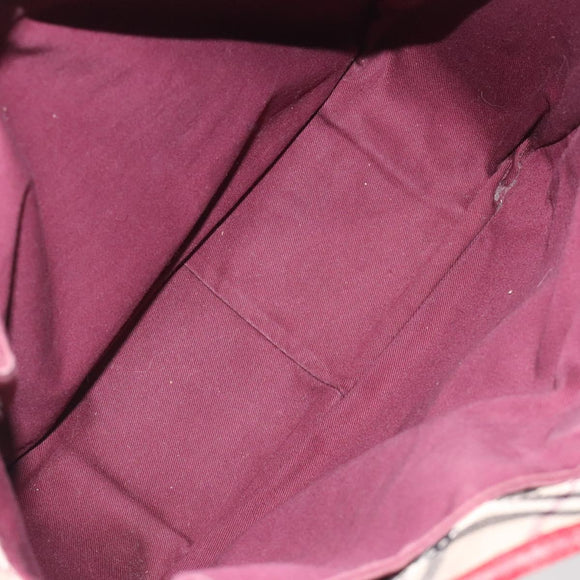 BURBERRY Nova Check Blue Label Tote Bag Canvas Beige Silver Auth BA3843