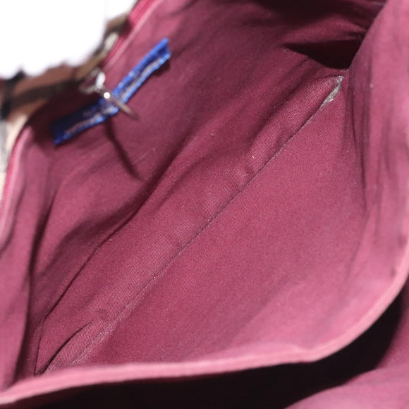 BURBERRY Nova Check Blue Label Tote Bag Canvas Beige Silver Auth BA3843