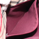 BURBERRY Nova Check Blue Label Tote Bag Canvas Beige Silver Auth BA3843-21