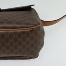 CELINE Macadam Canvas Shoulder Bag PVC Leather Brown Gold Auth BA3852-14