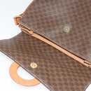 CELINE Macadam Canvas Shoulder Bag PVC Leather Brown Gold Auth BA3852-17