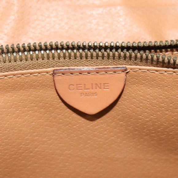 CELINE Macadam Canvas Shoulder Bag PVC Leather Brown Gold Auth BA3852