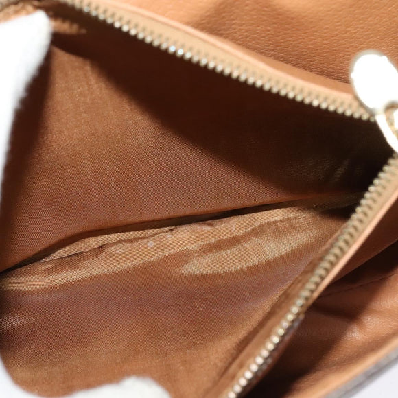 CELINE Macadam Canvas Shoulder Bag PVC Leather Brown Gold Auth BA3852