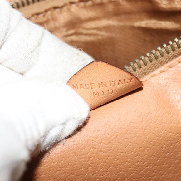 CELINE Macadam Canvas Shoulder Bag PVC Leather Brown Gold Auth BA3852