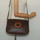 CELINE Macadam Canvas Shoulder Bag PVC Leather Brown Gold Auth BA3852-22