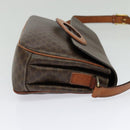 CELINE Macadam Canvas Shoulder Bag PVC Leather Brown Gold Auth BA3852-4