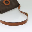 CELINE Macadam Canvas Shoulder Bag PVC Leather Brown Gold Auth BA3852-7