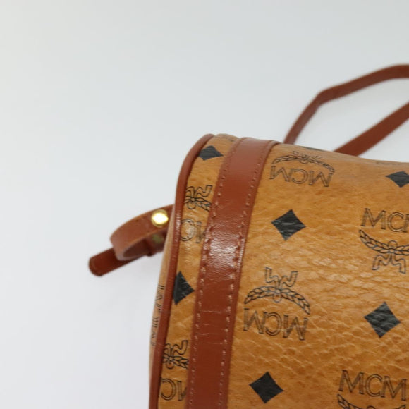 MCM Logogram Vicetos Shoulder Bag PVC Leather Brown Gold Auth BA3856