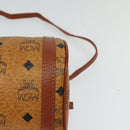 MCM Logogram Vicetos Shoulder Bag PVC Leather Brown Gold Auth BA3856-15
