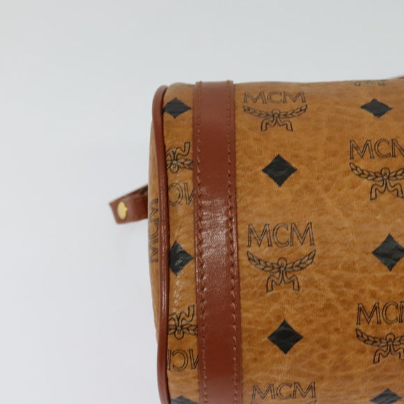 MCM Logogram Vicetos Shoulder Bag PVC Leather Brown Gold Auth BA3856