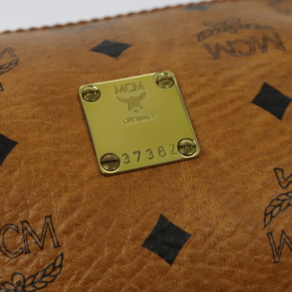 MCM Logogram Vicetos Shoulder Bag PVC Leather Brown Gold Auth BA3856