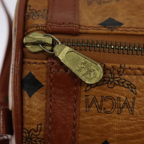 MCM Logogram Vicetos Shoulder Bag PVC Leather Brown Gold Auth BA3856