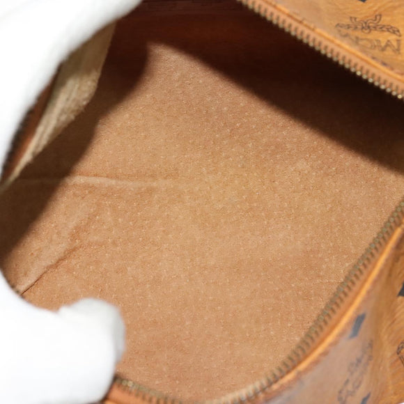 MCM Logogram Vicetos Shoulder Bag PVC Leather Brown Gold Auth BA3856