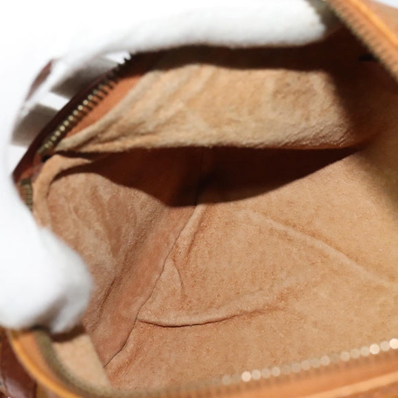 MCM Logogram Vicetos Shoulder Bag PVC Leather Brown Gold Auth BA3856