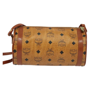 MCM Logogram Vicetos Shoulder Bag PVC Leather Brown Gold Auth BA3856 - 0