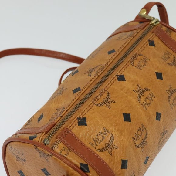 MCM Logogram Vicetos Shoulder Bag PVC Leather Brown Gold Auth BA3856